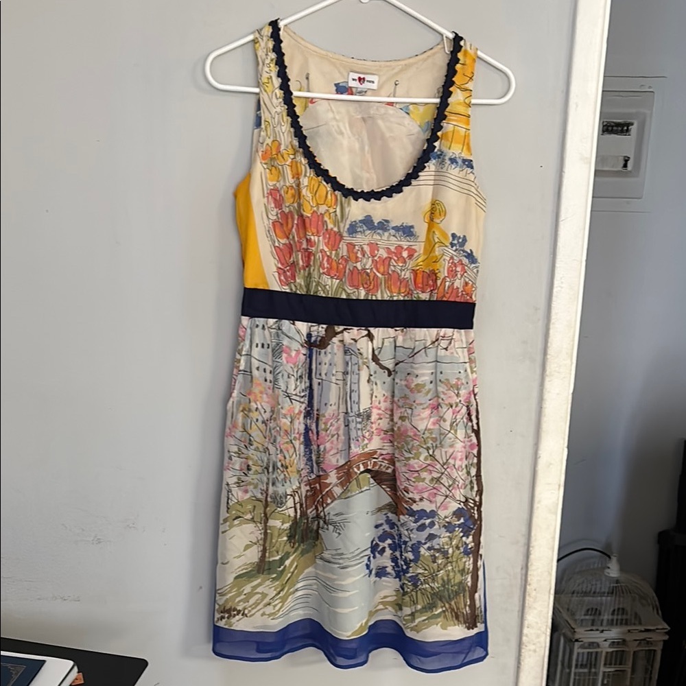 Anthropologie We love Vera Colorful Scenic Print Dress size 4